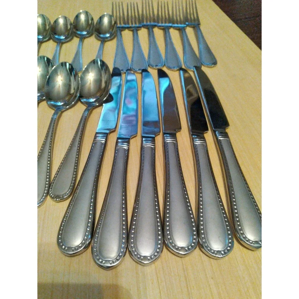 Vintage Silverware Set‎ Service for 6 Flatware Spoons Forks Knives 18 Pieces